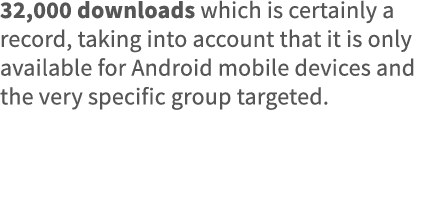 32,000 downloads which is certainly a record, taking into account that it is only available for Android mobile device   
