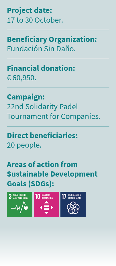 Project date: 17 to 30 October. Beneficiary Organization: Fundaci n Sin Da o. Financial donation: € 60,950. Campaign:...