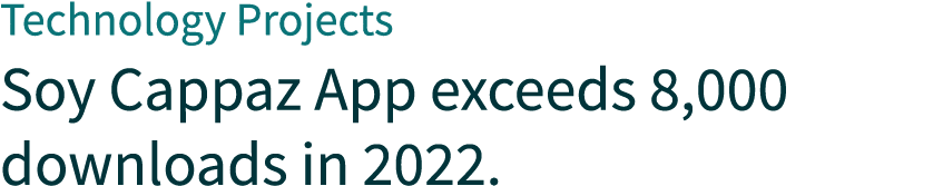 Technology Projects Soy Cappaz App exceeds 8,000 downloads in 2022.