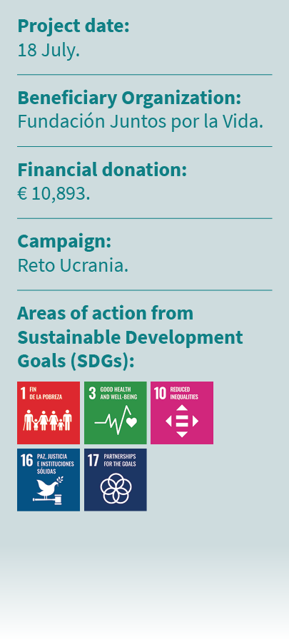 Project date: 18 July. Beneficiary Organization: Fundaci n Juntos por la Vida. Financial donation: € 10,893. Campaign...