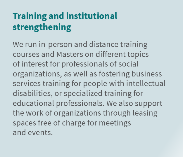 Training and institutional strengthening We run in person and distance training courses and Masters on different topi...