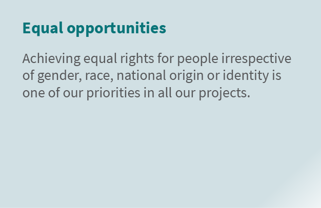 Equal opportunities Achieving equal rights for people irrespective of gender, race, national origin or identity is on...