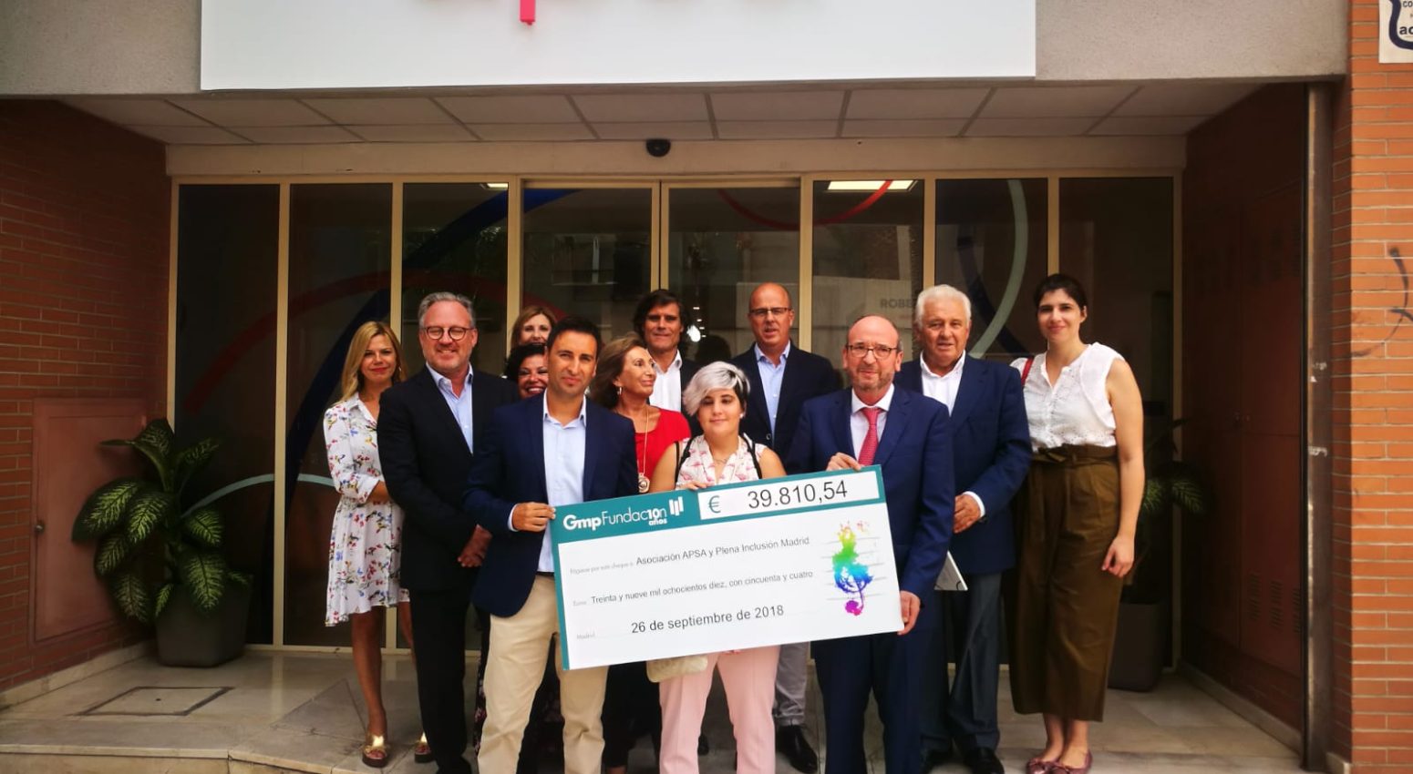 Fundación Gmp entrega a Plena Inclusión Madrid y a la Asociación Apsa la recaudación del Concierto Dreamers