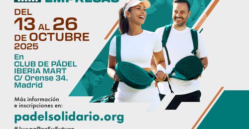 Inscribe a tu empresa en el 25º Torneo de Pádel Solidario para Empresas
